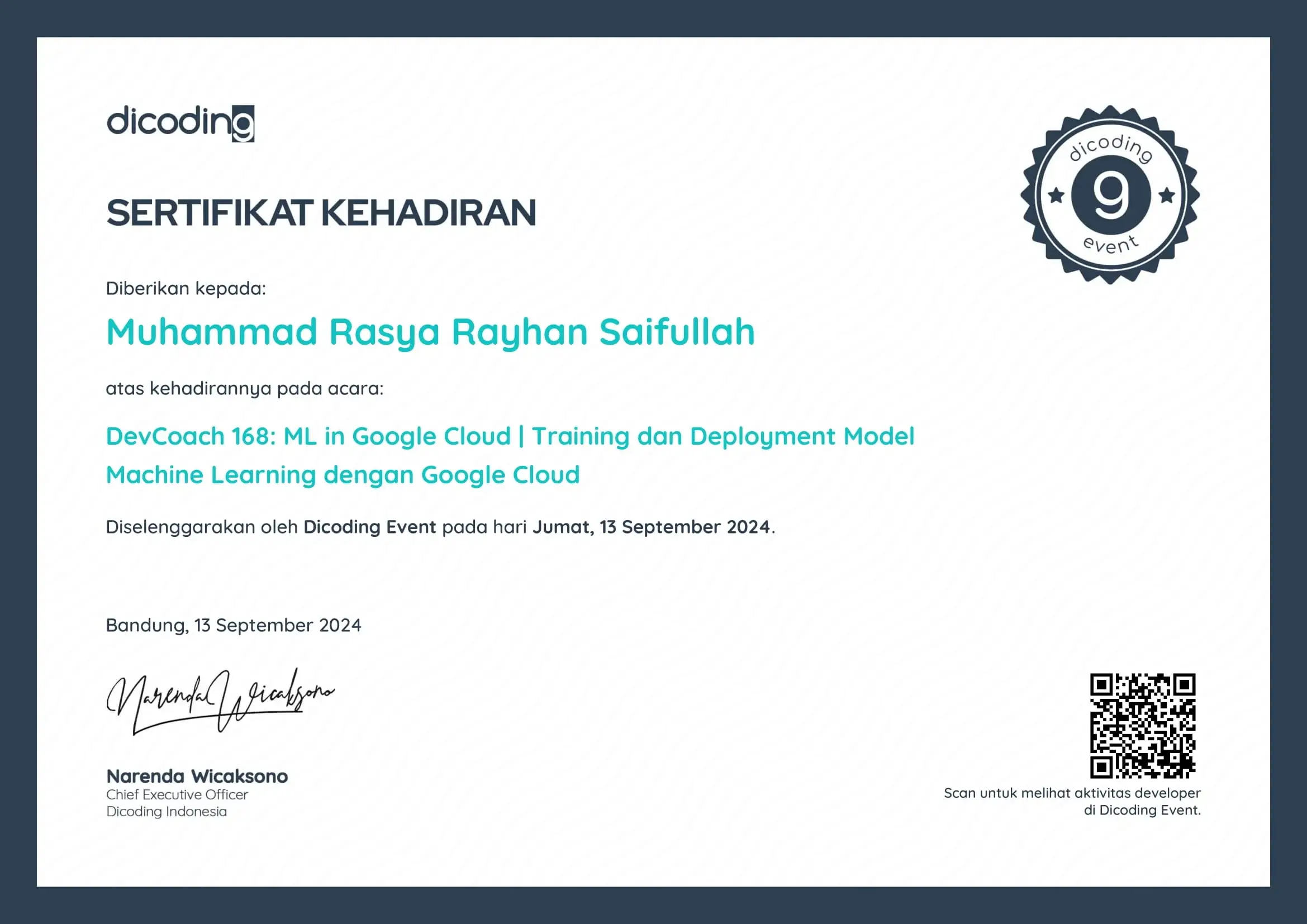 DevCoach 168 - Training dan Deployment Model Machine Learning dengan Google Cloud